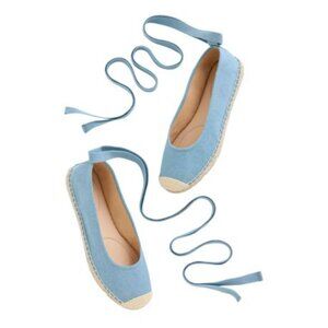 Talbots Izzy Chambray Espadrille Flats Size 6M